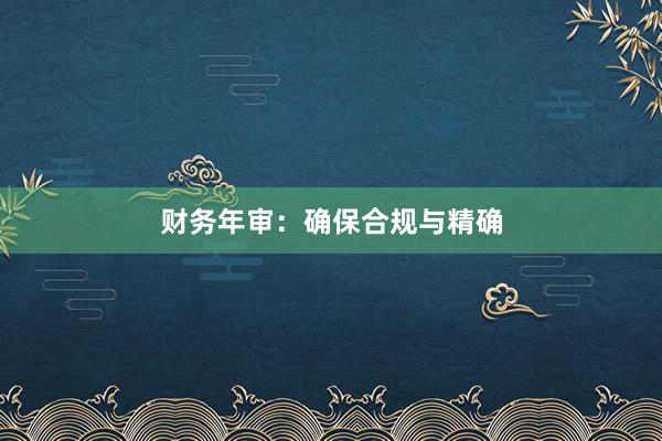 财务年审：确保合规与精确